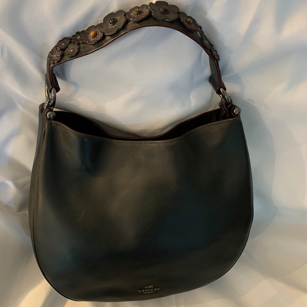 Coach Large Black Hobo with Rosette Handle RARE!!!!